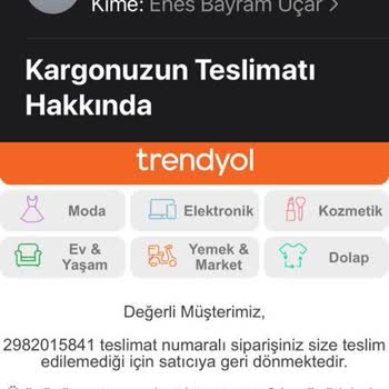 Borusan Lojistik Borusan Lojistiğin Ve Trendyol'un Görevini 1 Aydır Yapmaması