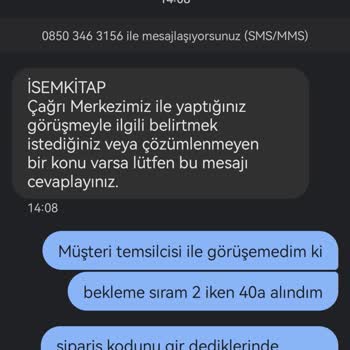 İsem Kitap Siparişim İçin Muhatap Bulamıyorum