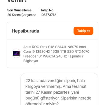 Hepsiburada İznim Dışında İptal Edilen Siparişim