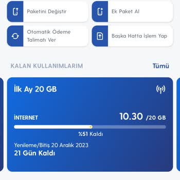 Turkcell İnternet Kullanımlarında Süresi Az Olanın Dikkate Alınmaması
