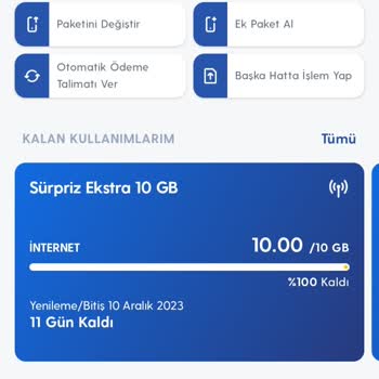 Turkcell İnternet Kullanımlarında Süresi Az Olanın Dikkate Alınmaması