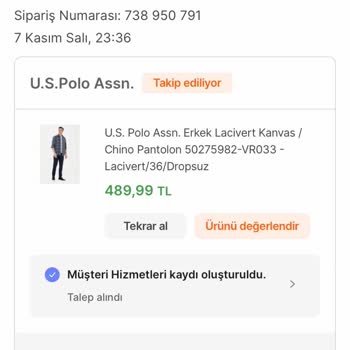 Hepsiburada Ürün Değişim Talep Etmiştim. Değişim Yerine İade İşlemi Yapılmıştır.