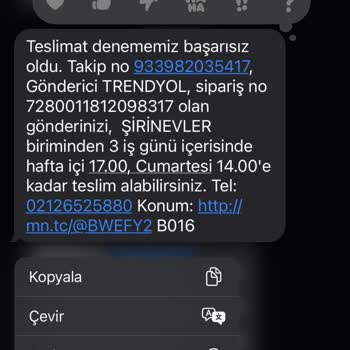 MNG Kargo Evde Olduğum Halde Teslim Edilemeyen Kargo
