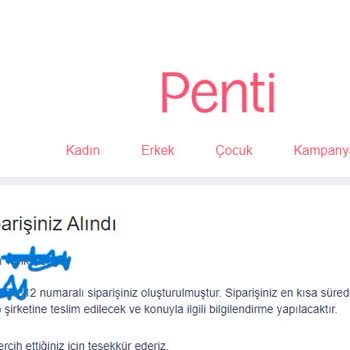 Penti Siparişi Ortada Yok.