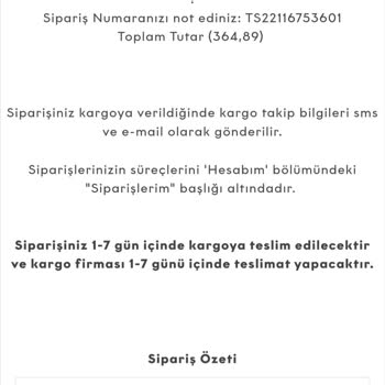 Tofisa Siparişin Bana Gönderilmemesi