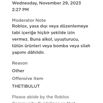 ROBLOX Gereksizce Banlandım Çok Saçma