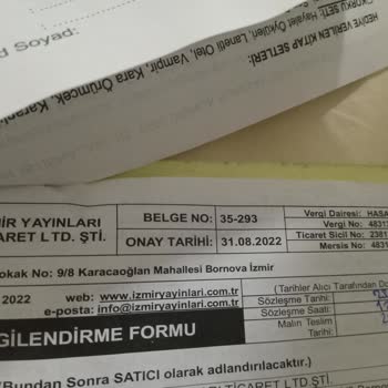 İzmir Yayınları Kitap İptal Talebi