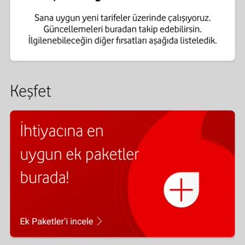 Vodafone Tarife Bitiminde Paket Sunmaması