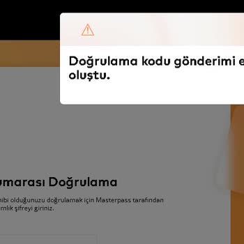 Masterpass Doğrulama Kodu Hatası