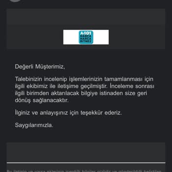 A101 Ücret İadesi Yapmıyor