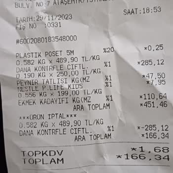 Migros Bozulmuş Yiyecek Ekmek Kadayıfı