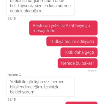 Yemeksepeti Canlı Desteğin Saygısızlığı