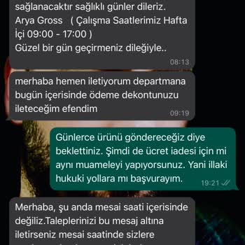 Arya Gross Ücret İadesi Gecikmesi