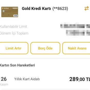 VakıfBank Yıllık Kart Aidatı
