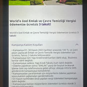 Yapı Kredi Bankası Emlak Vergisi Kampanya Şartlarına Bankanın Uymaması