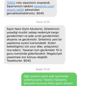 Nare Giyim Ürün İadesi Ve Müşteri Mağduriyeti
