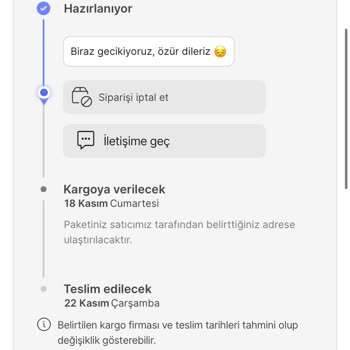 Yataş Alışverişim Bir Aydır Kargoya Verilmedi