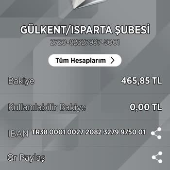 Ziraat Bankası Bakiyem Olmasına Rağmen Kullanılan Bakiye 0 Gözüküyor.