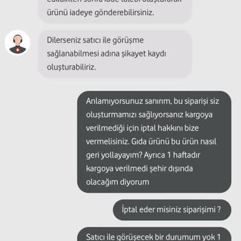 Vodafone Her Şey Yanımda Vodafone Yanımda Sipariş İptal Etmiyor