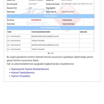 Aras Kargo Kargo Gönderisi Gelmiyor