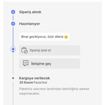 2 Kasım Da Hepsiburada Aracılığıyla Yataş'tan Aldığım Ürünlerin Teslim