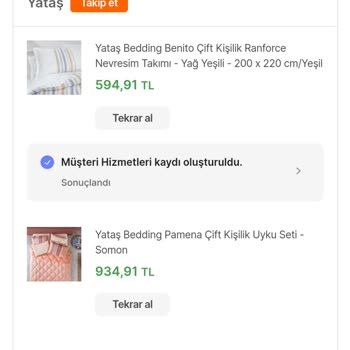 2 Kasım Da Hepsiburada Aracılığıyla Yataş'tan Aldığım Ürünlerin Teslim