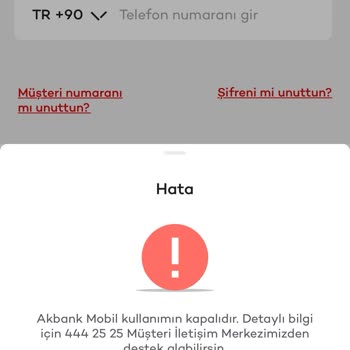 Akbank Mobil Kullanım Kapalıdır