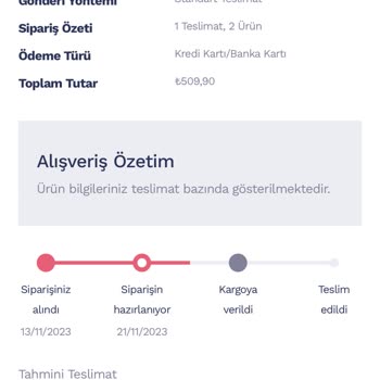 Penti 13/11/2023 Verdiğim Sipariş Teslimat 21/11/2023 Hala Gelmedi Yardım