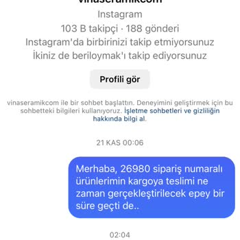 Vina Seramik Siparişlerin Teslim Edilmemesi