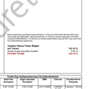 Vodafone Taahhütten Farklı Ücret