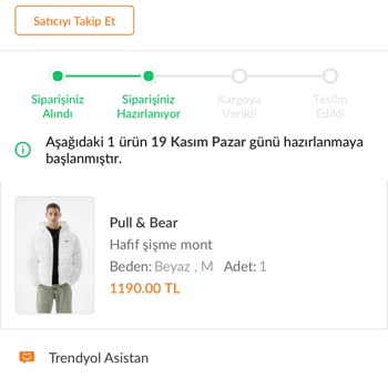 Trendyol Üzerinden Pull Beardan Mont Siparişi 11 Günde Kargolanmadı