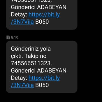 Ada Beyan Kargo Mesajı Gelmesi