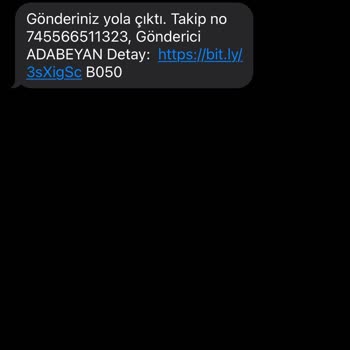 Ada Beyan Bilinmeyen Sipariş Mesajı