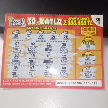 Kazı Kazan Olan 2000.000 Bilet İkramiye İbaresi Bilette Yok