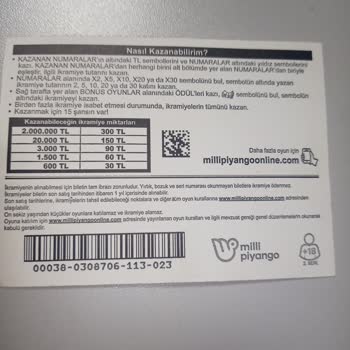 Kazı Kazan Olan 2000.000 Bilet İkramiye İbaresi Bilette Yok