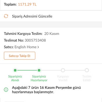 English Home Siparişim 19 Gündür Kargoya Verilmedi!