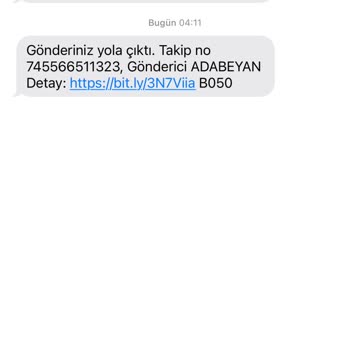Ada Beyan Adlı Yerden Almadığım Halde Kargonuz Yola Çıktı Mesajı