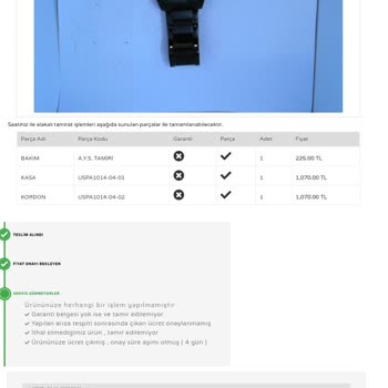 Saat & Saat Garantili Ürün İçin Saatin Fiyatı Kadar Servis Ücreti Çıktı!