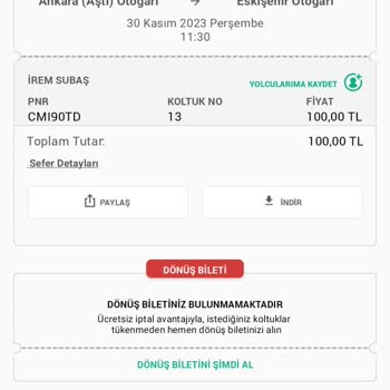 Kütahyalılar Turizm Ücret İçin Bilet İptali Yapıldı