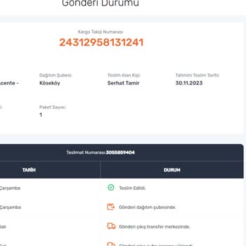 Sürat Kargo Kargo Teslim Edildi Olarak Gözükmekte Fakat Teslim Edilmemekte