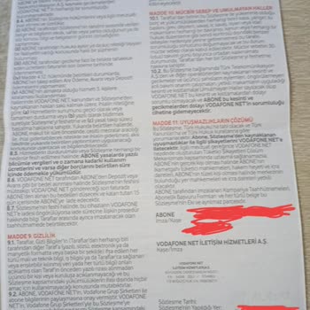 Vodafone Net Eksik Evrak Sorunu