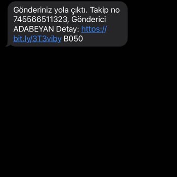 Ada Beyan 'dan Kargonuz Yola Çıkmıştır Diye Bir Mesaj Geldi!