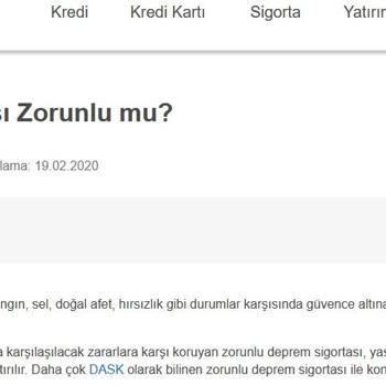Garanti BBVA Mortgage Konut Sigortası Zorunluluğu