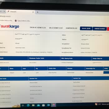Sürat Kargo'nun Kargoyu Kayıp Etmesi.
