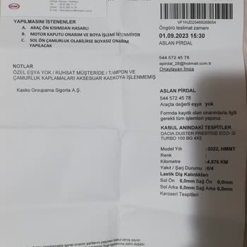 Dacia Renault Mais İstinye Servis Çizik Araç Teslim