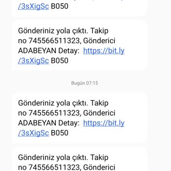 Ada Beyan Kargo Mesajı