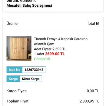 A101 1.5 Ay Oldu Ürün Teslim Edilmedi