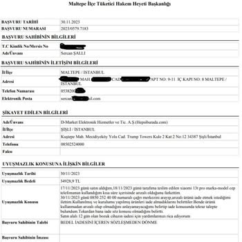 Hepsiburada.com İade Sorunu