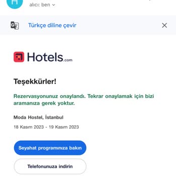 Hotels.com Otel Rezervasyonu Konaklama Yerinde Görünmüyor Ücret İadesi Yapılmıyor