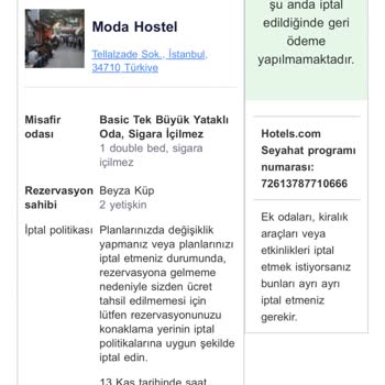 Hotels.com Otel Rezervasyonu Konaklama Yerinde Görünmüyor Ücret İadesi Yapılmıyor